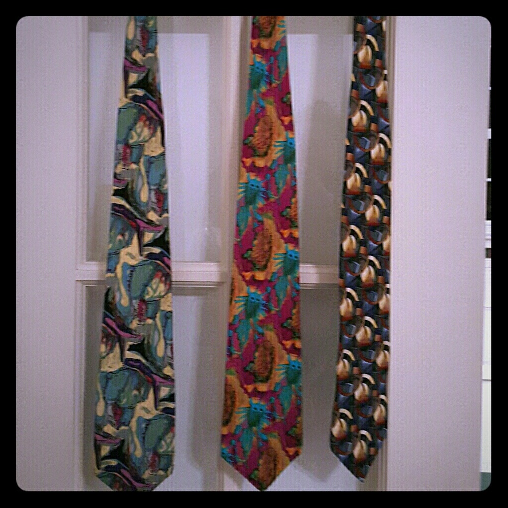 Jerry Garcia silk ties, like new. Artwork!