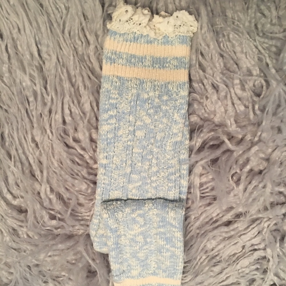 American Eagle Outfitters Blue Striped Crew Socks - Picture 2 of 3