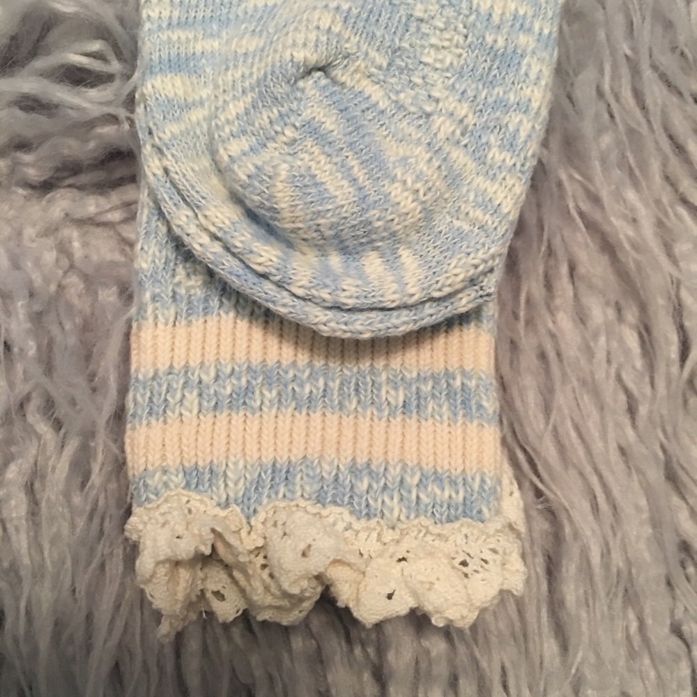 American Eagle Outfitters Blue Striped Crew Socks - Picture 3 of 3