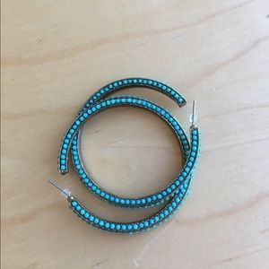 Turquoise costume hoops