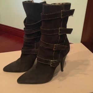Roberto cavalli brown suede booties