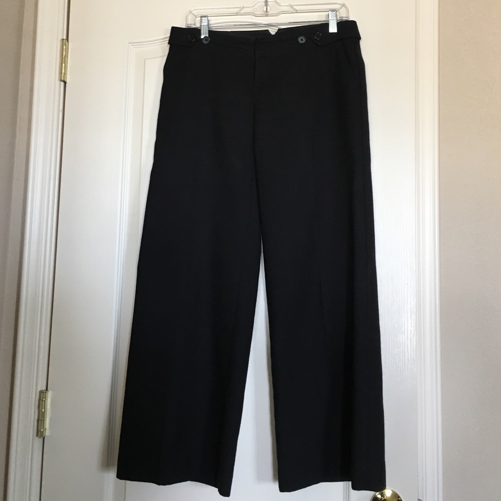 Wide leg wool work trouser, fully lined
