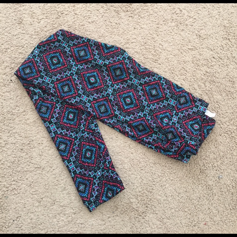 Lularoe OS patterned leggings pink blue purple