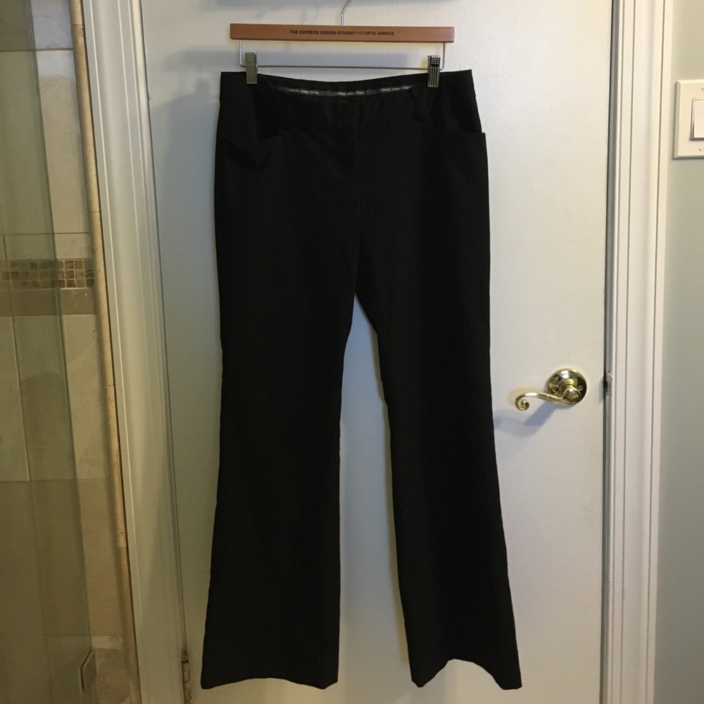 Black Express Stylist pants with striped detail