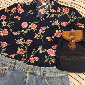 Flower print blouse
