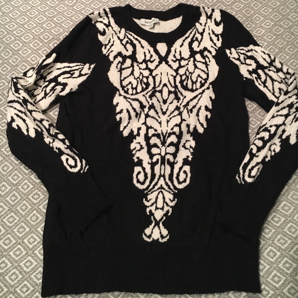 Remain Owl Sweater black and white - Picture 1 of 3