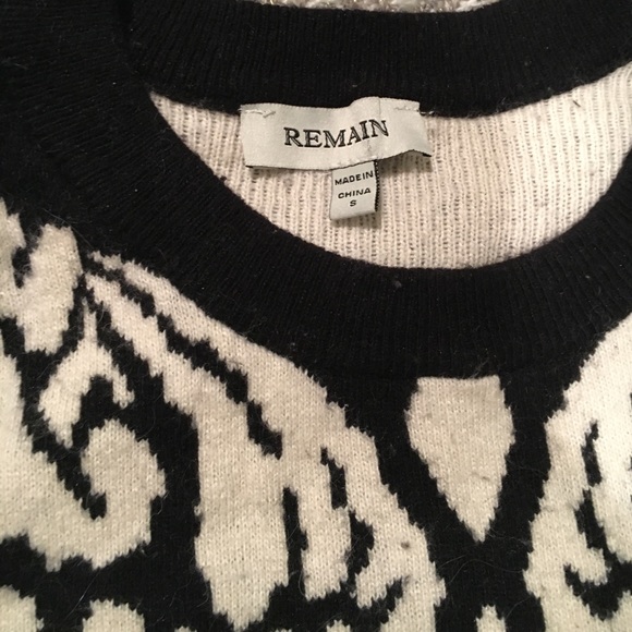 Remain Owl Sweater black and white - Picture 2 of 3