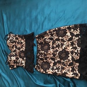 Lace two piece skirt set