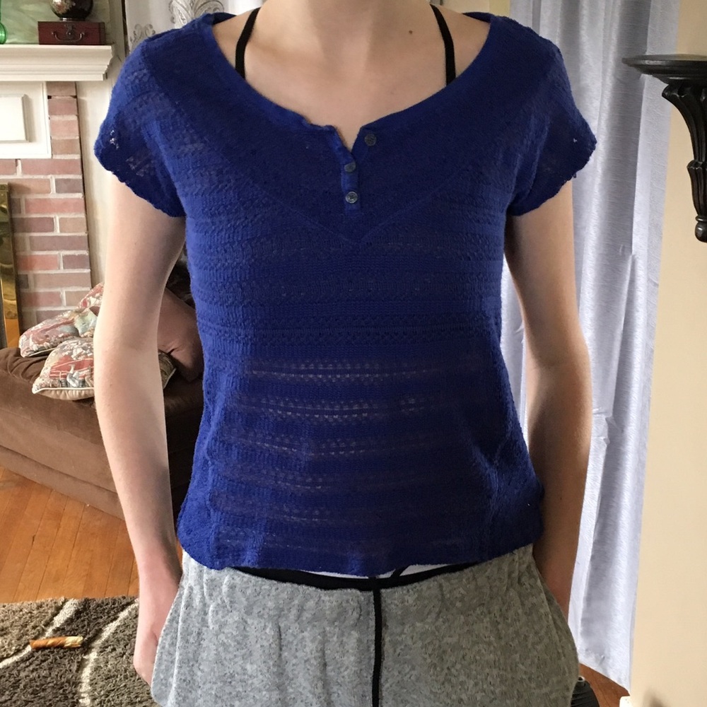 Blue Knit Top