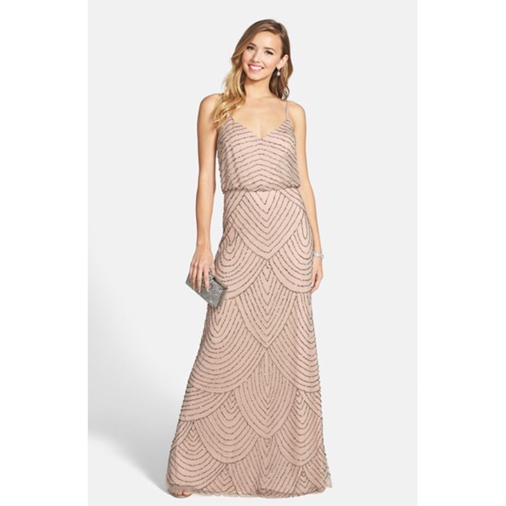 Adrianna Papell Embellished Blouson Gown