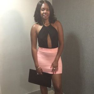 Black halter bodysuit