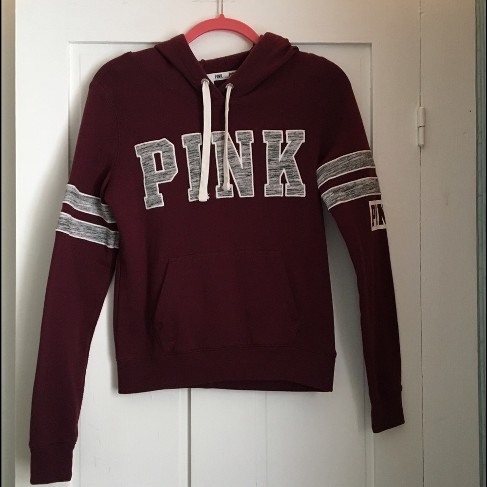 A PINK brand maroon sweatshirt