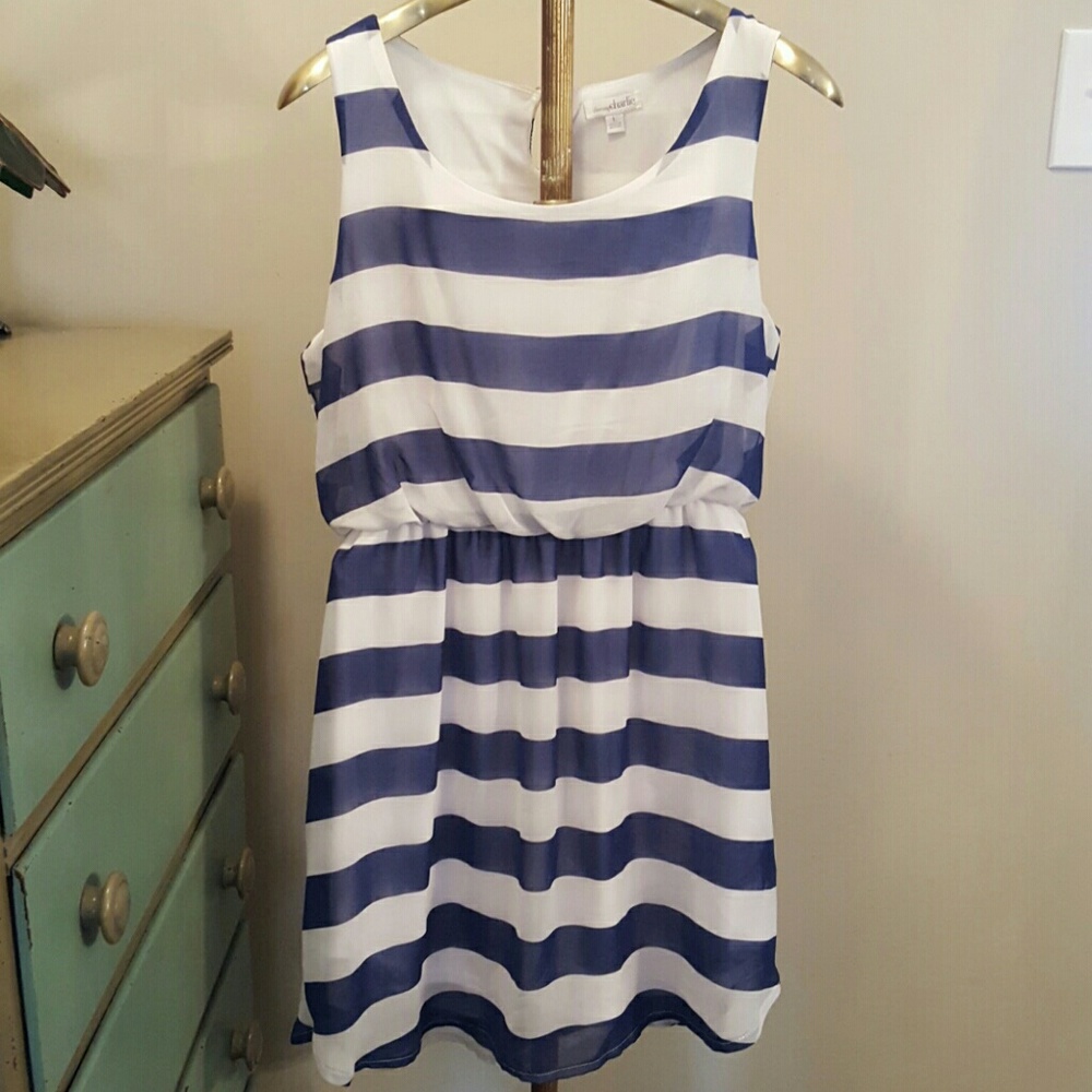 Blue striped dress