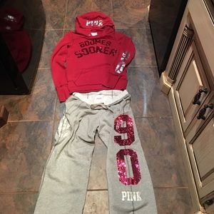 Boomer sooner Victoria secret sweat suit