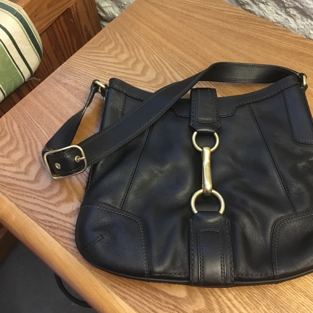Black leather Coach bag