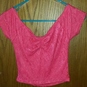 Lace off the shoulder crop top
