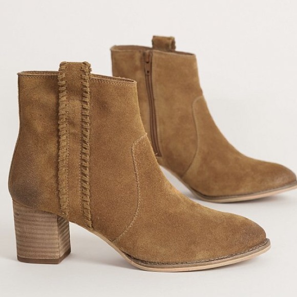 Braided Stitched Genuine Leather Ankle Booties - Picture 4 of 6