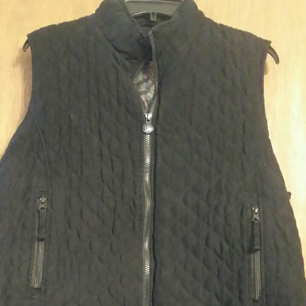 Black quilted vest