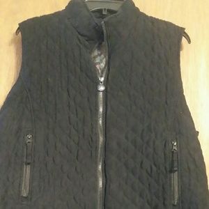 Black quilted vest