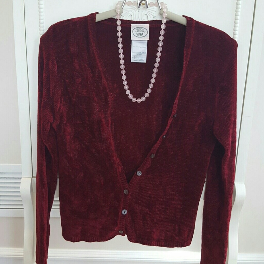 Vintage Laura Ashley Sweater Burgundy Red