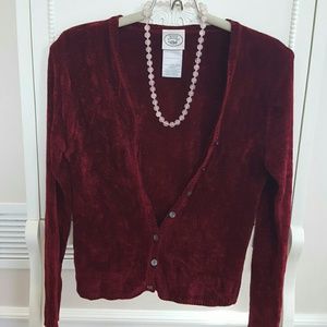 Vintage Laura Ashley Sweater Burgundy Red