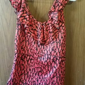 Ruffle cheetah print top