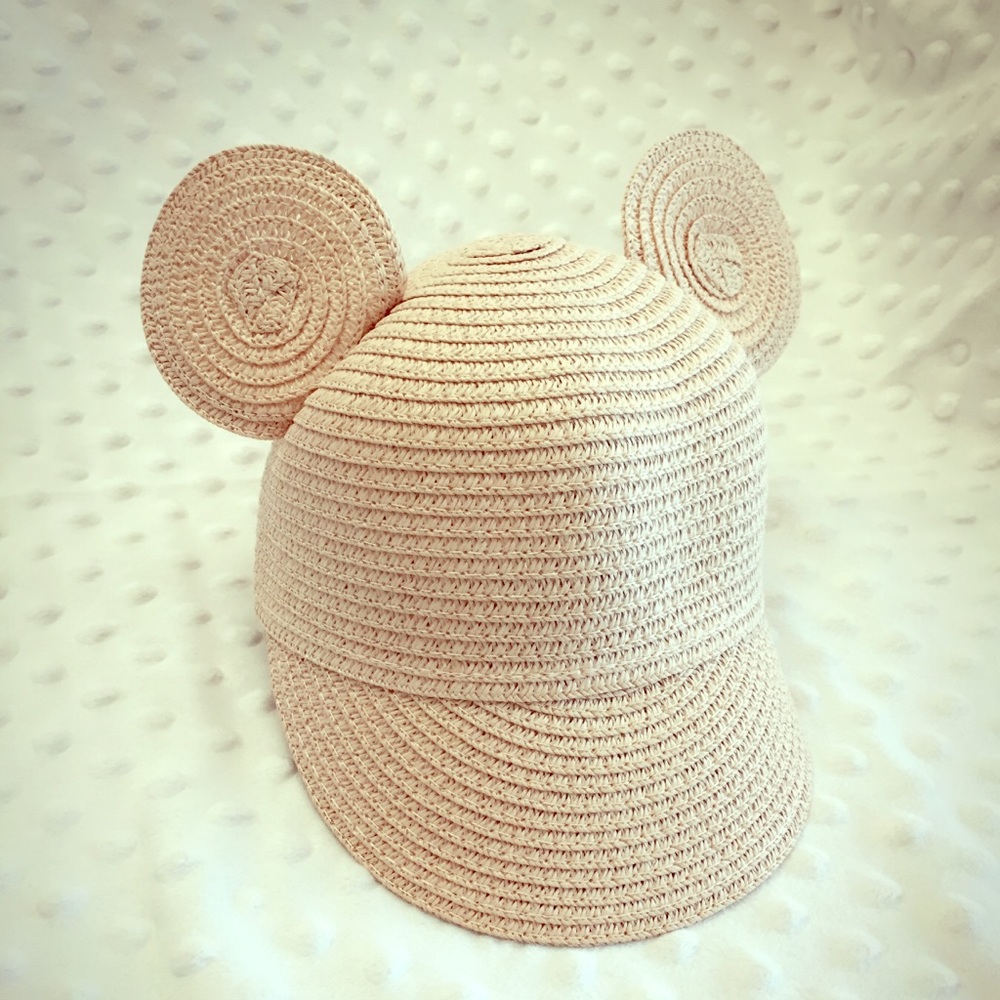 Micky ears straw hat.
