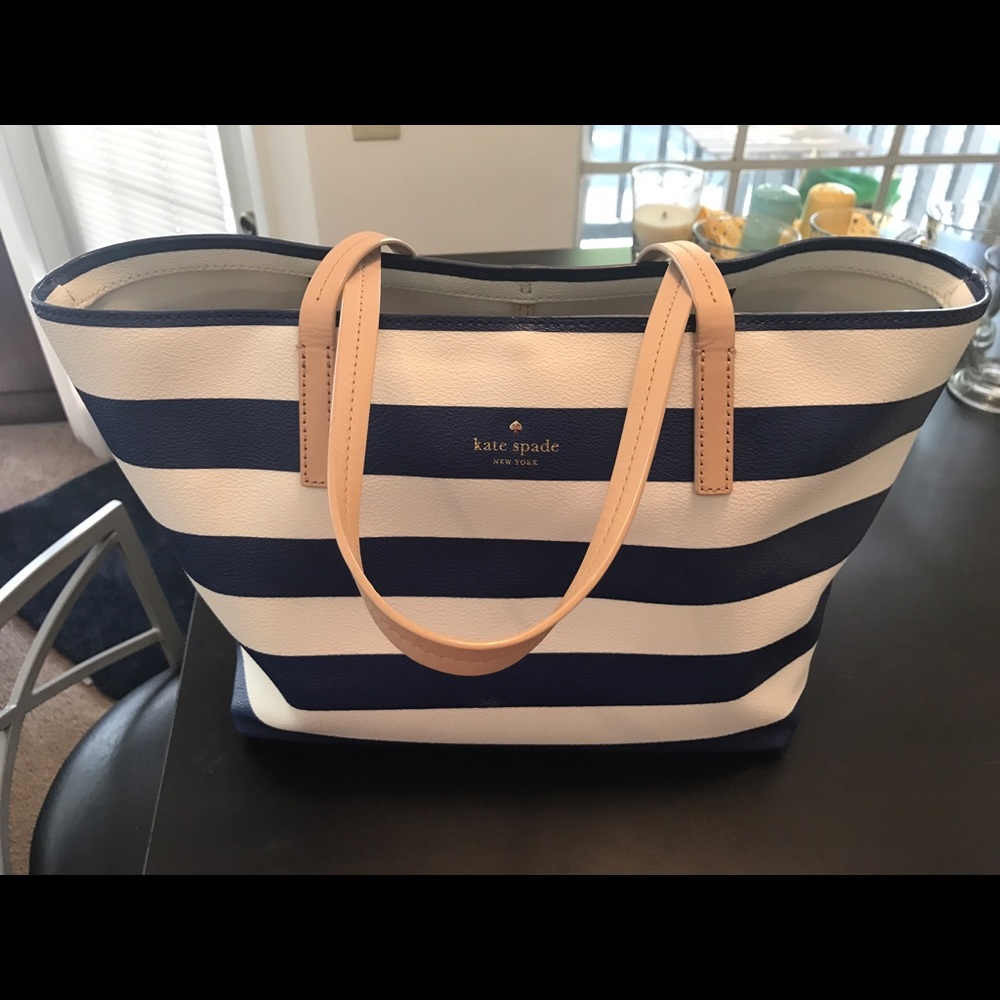 Kate Spade Blue and White striped Tote