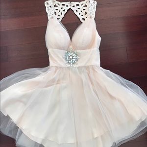 Blush Sweetheart Homecoming Dress