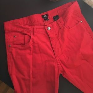 Men's H&M 32X30 Spring Red Pants USED