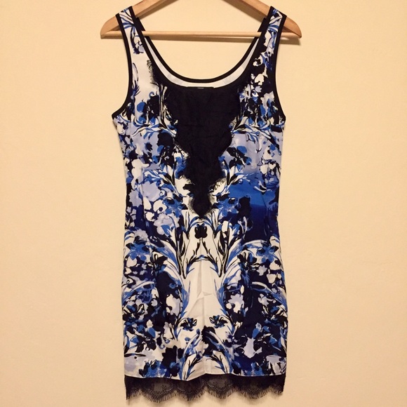 bebe Dresses & Skirts - Bebe Floral Lace Tank Mini Dress