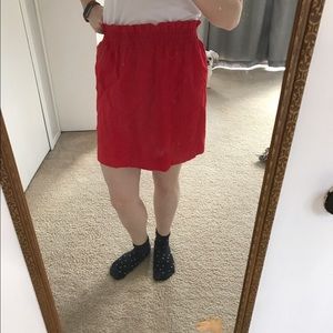 J crew size 8 red skirt