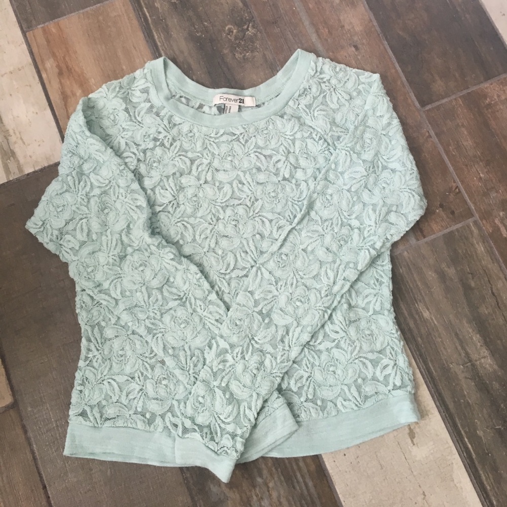 Mint Lace Top