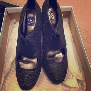 Black Glitter High Heels