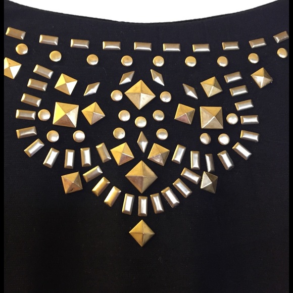 Thalia Sodi Small black dress gold decal - Picture 3 of 4