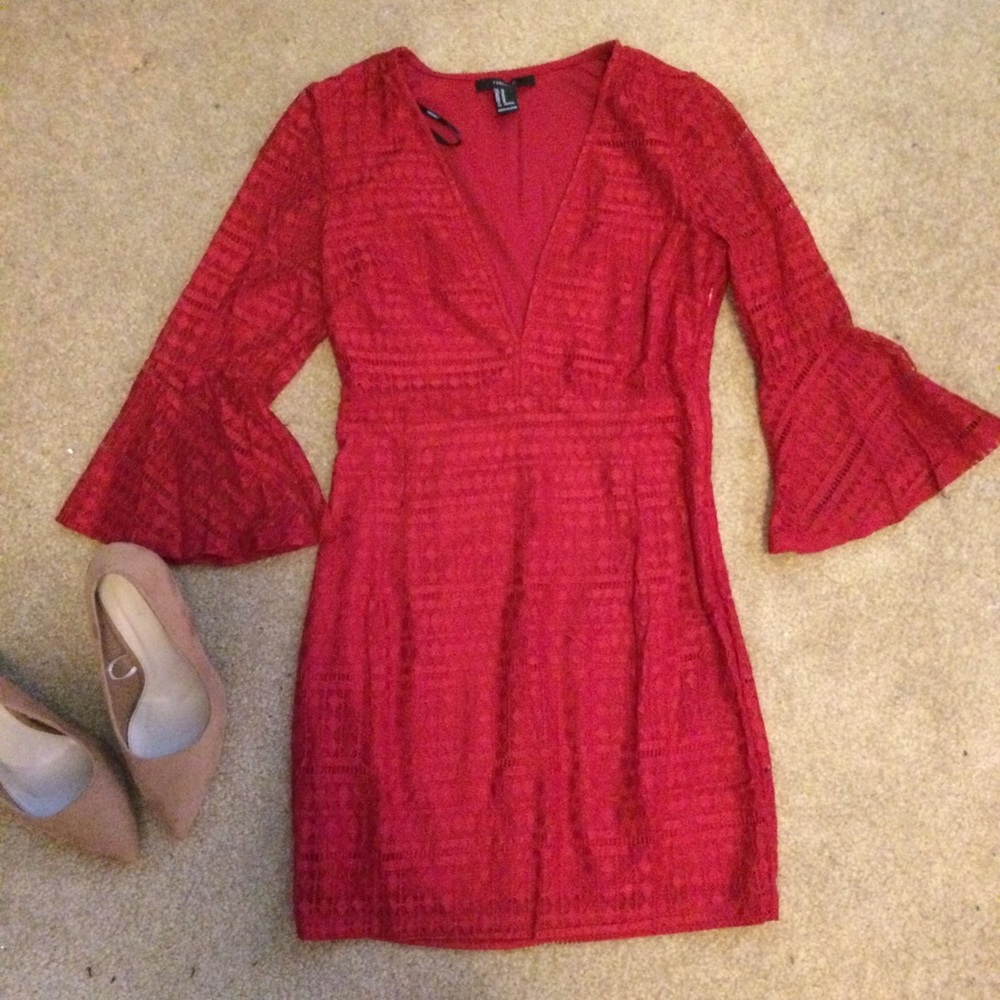 Red Lace Dress Mini Dress