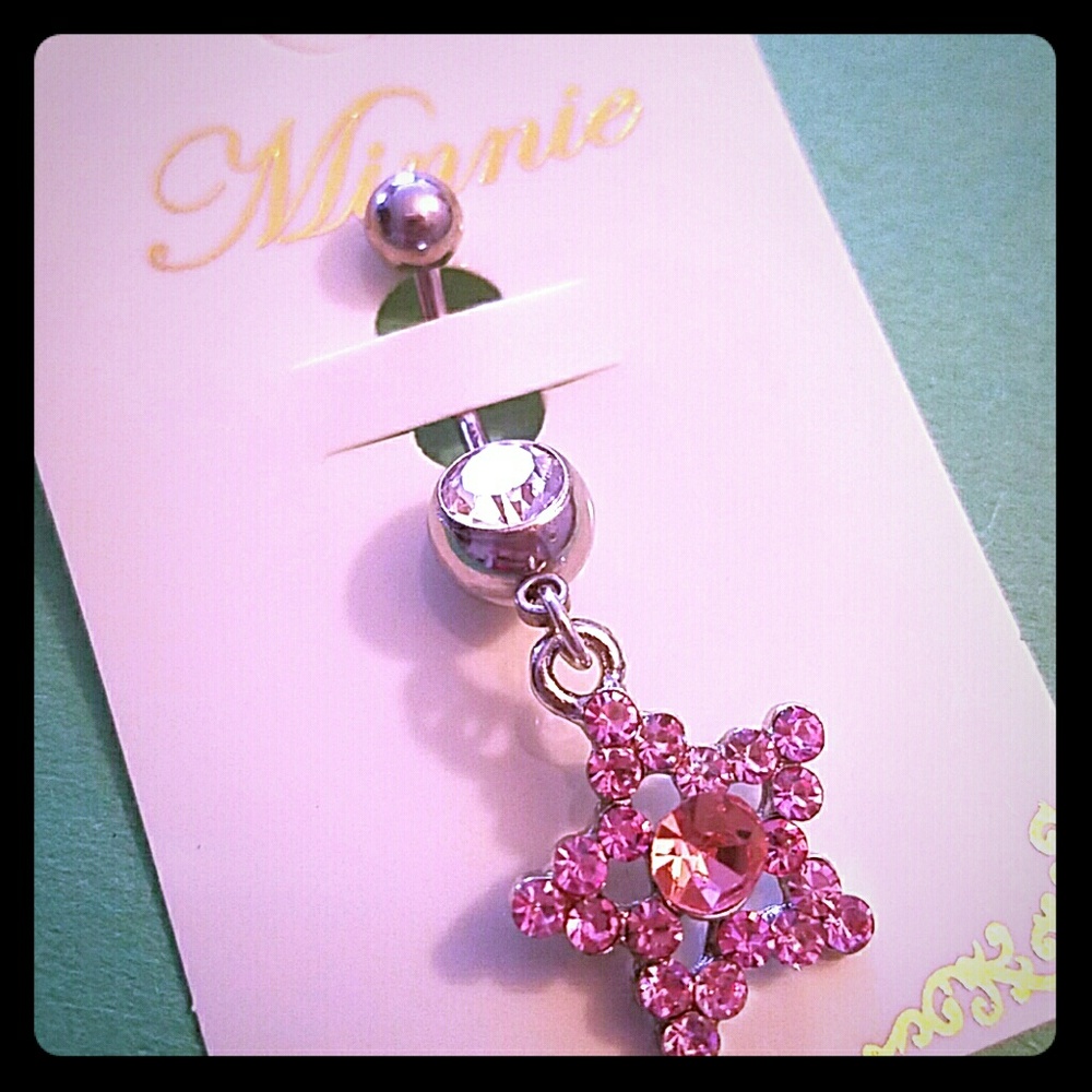 Minnie Mouse Pink Star Belly Piercing