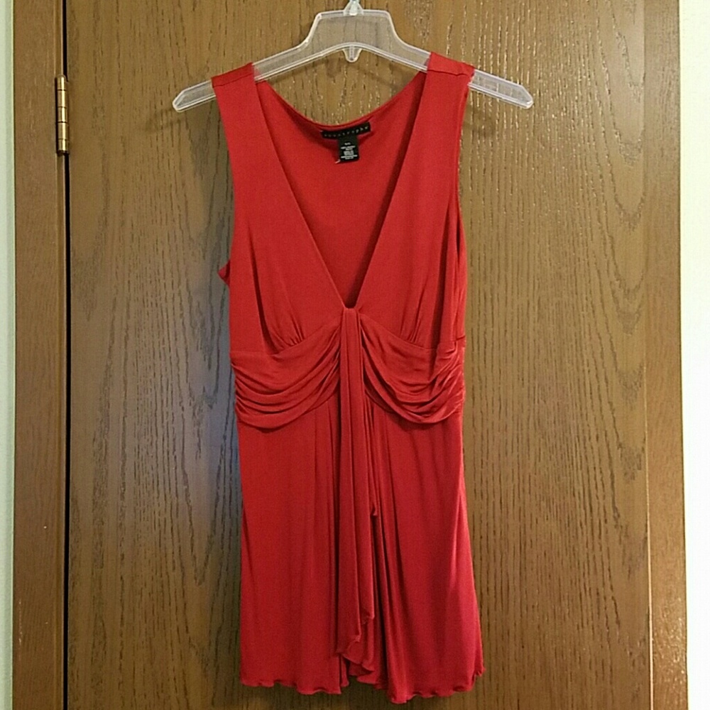 Low cut red top