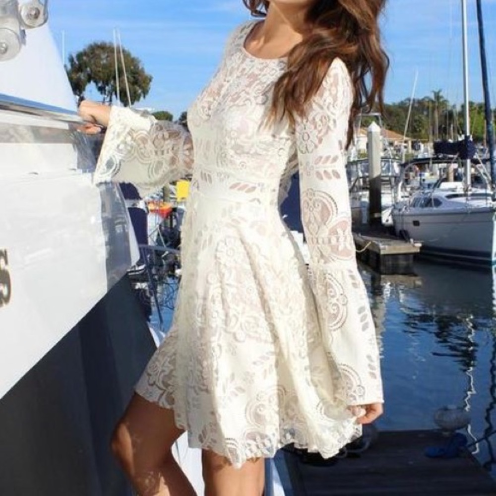 Free People Boho White Lace Dress