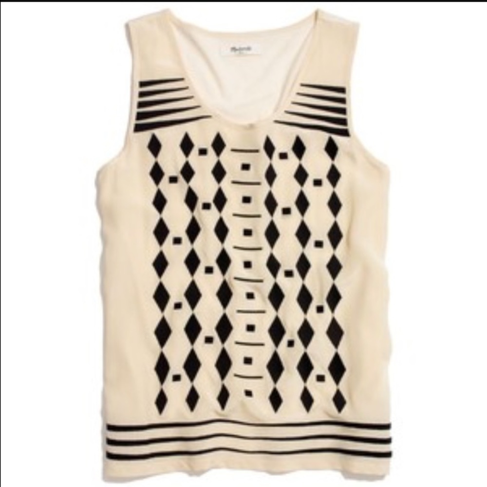 Madewell Cascade Tank with Front Embroidery.