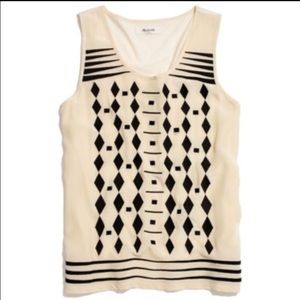 Madewell Cascade Tank with Front Embroidery.