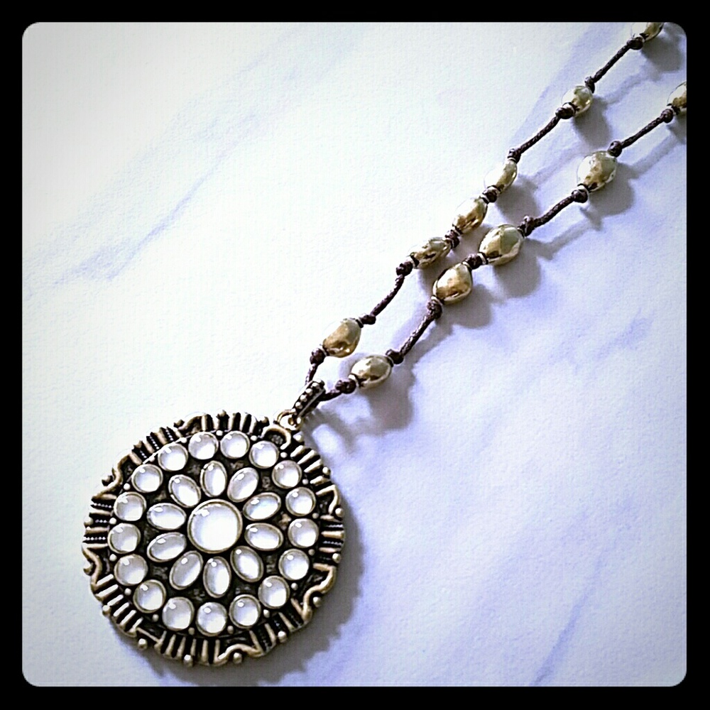 Lucky Brand Long Semi Precious Accent Necklace