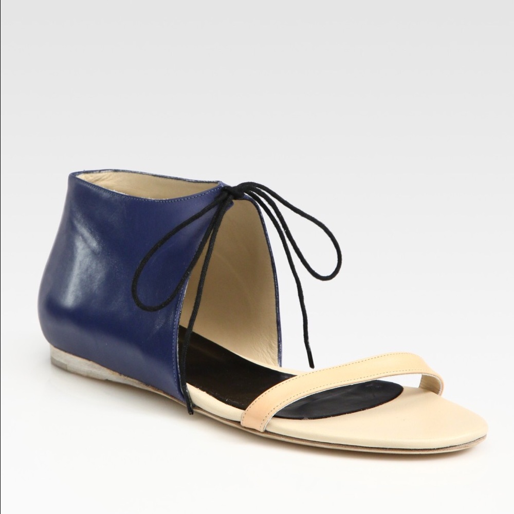Tibi Stella blue leather sandals size 36.5