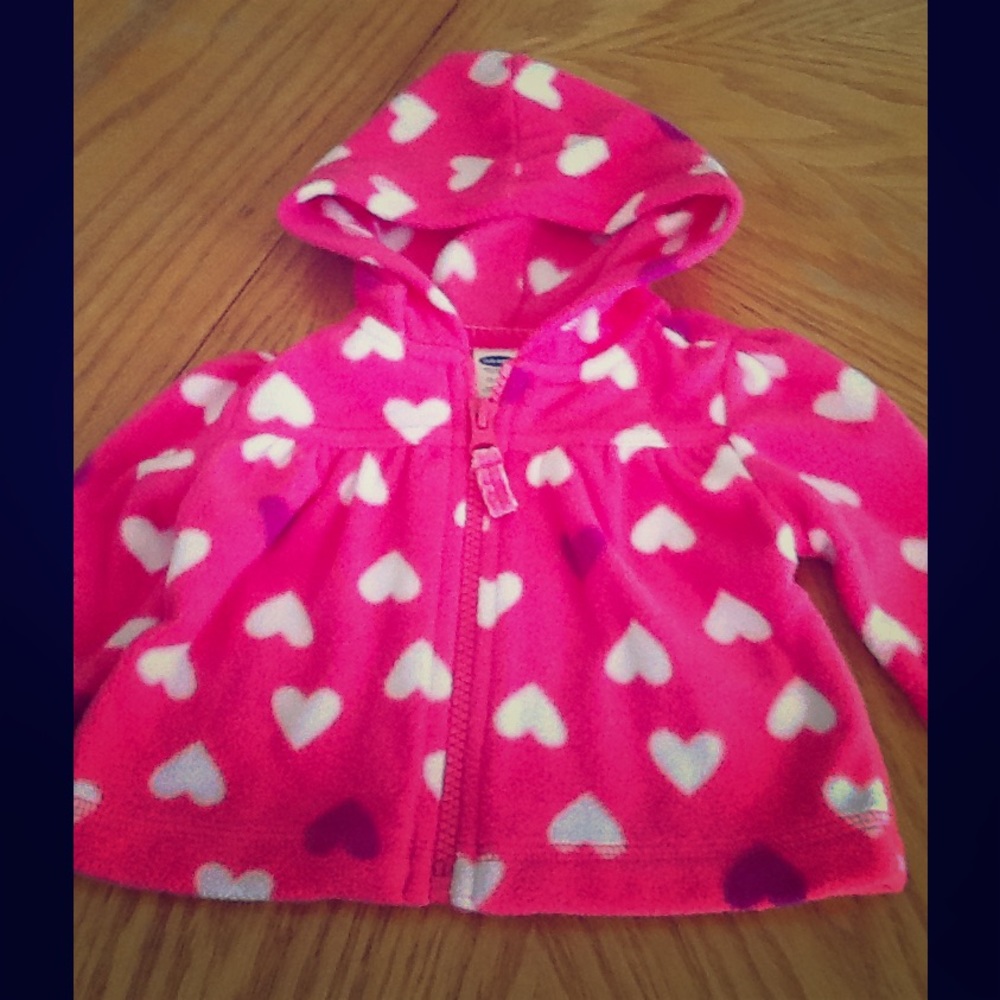 Old Navy Baby Girl Pink Fleece with Zipper & Hood