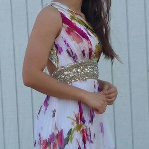 White Floral Prom Dress