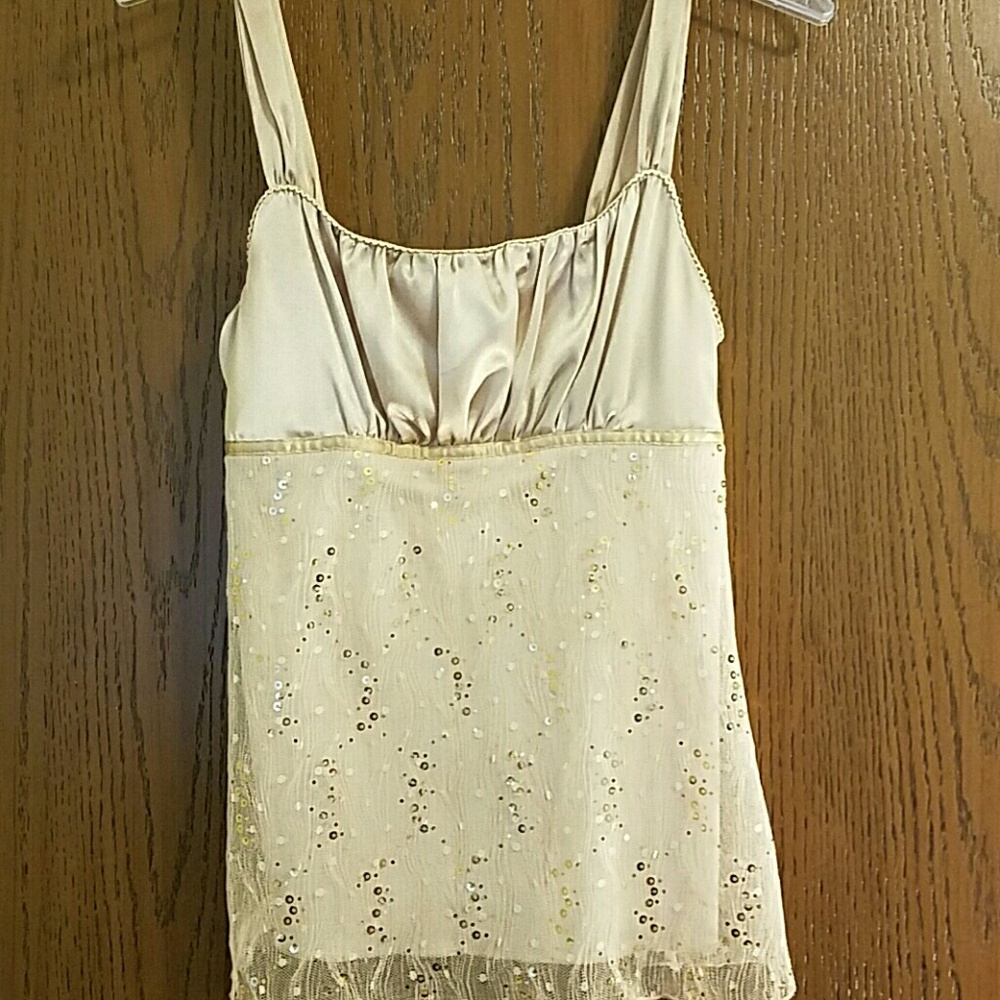 Sparkly gold and cream top