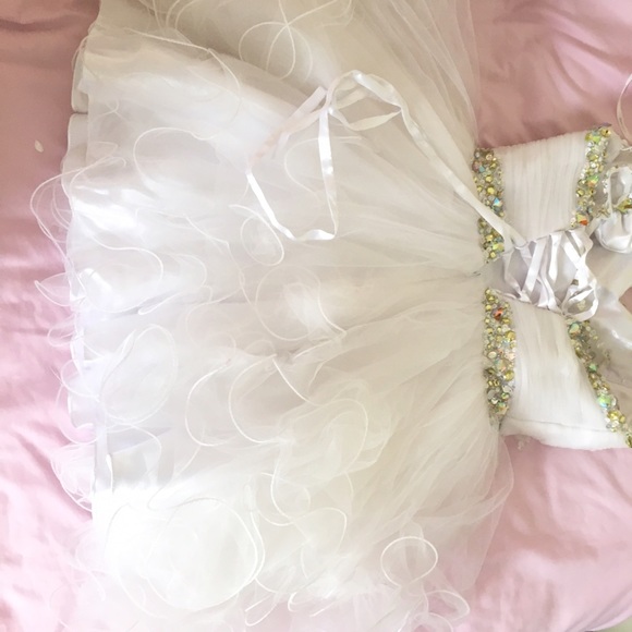 White Cocktail Prom Dress - Picture 6 of 7