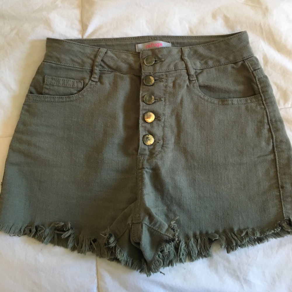 Olive Green High waisted shorts