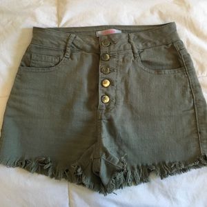 Olive Green High waisted shorts
