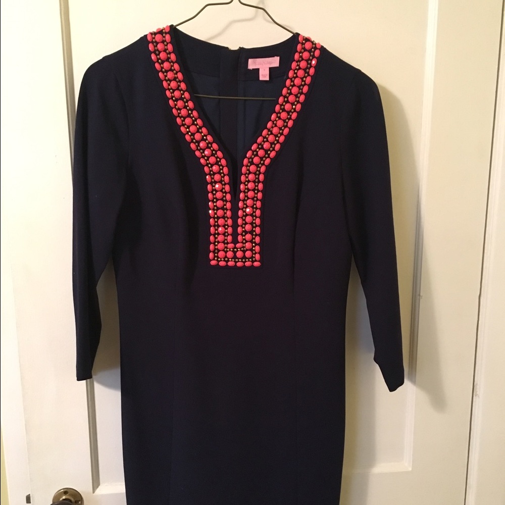 Lilly Pulitzer navy blue shift dress